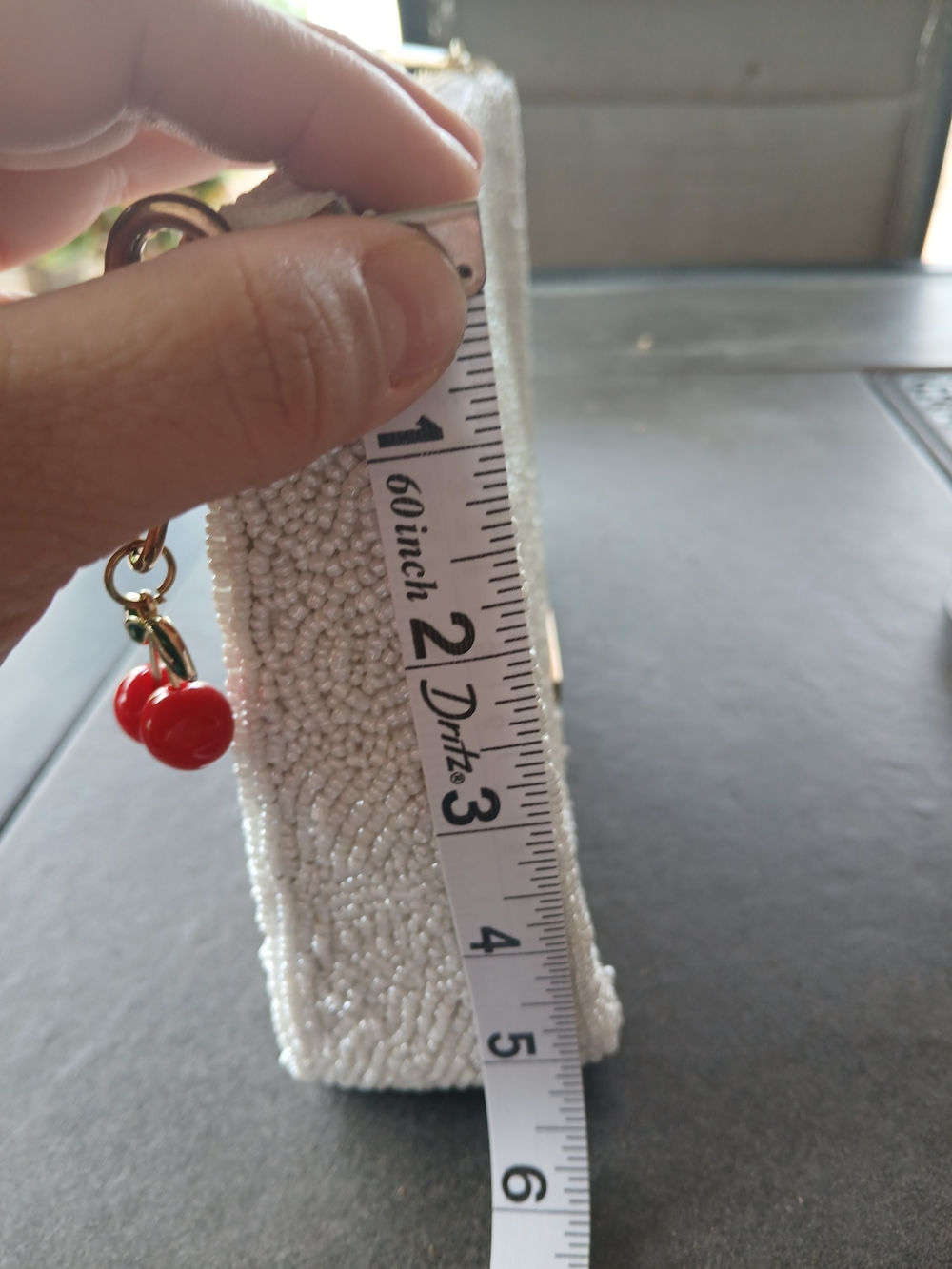 NWOT! Beaded Cherry & Bow Wristlet Clutch - Pink, Red & Cream - Picture 7 of 8